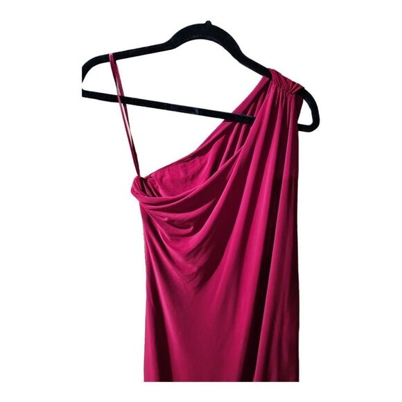 LAUREN RALPH LAUREN Red One Shoulder Drape Dress - Size 6 - Picture 4 of 8